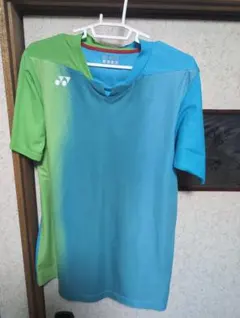 ヨネックス YONEX 青緑 Vネック Tシャツ Lサイズ
