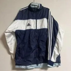 adidas ナイロンジャケット ネイビー/ホワイト　12/31まで