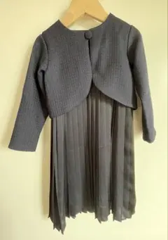 プリーツドレス ジャケット付き　110 フォーマル　結婚式　卒園　入園