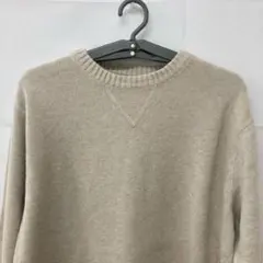 A1382 エディーバウアー M アメリカ古着 コットン ニットセーターベージュ