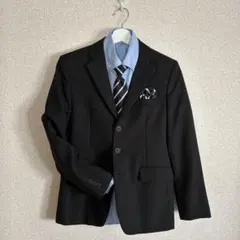 卒業式 男の子フォーマル黒スーツ5点セット 美品 1回着用 160サイズ