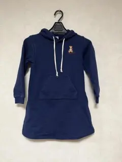 MiKiHOUSEネイビー フード付き ワンピース