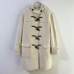 4990 組曲　カシミア混　ダッフルコート　アウター　白　フード　サイズ2