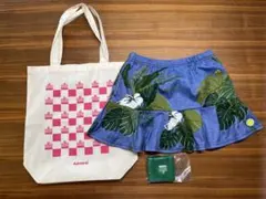 Kea ボタニカル柄 テニススコート＋アドミラルのトートバッグとリストバンド