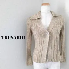 ★ TRUSSARDI トラサルディ ニットカーディガン 開襟 羽織り Lのサムネイル