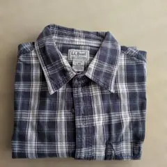 L.L.Bean 長袖シャツ L ネイビー系チェック