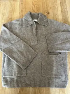 ZARA ポロVネックプルオーバー ニット