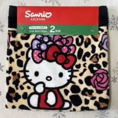 Hello kitty ウォッシュタオル ヒョウ柄 (34×35cm) 2枚組
