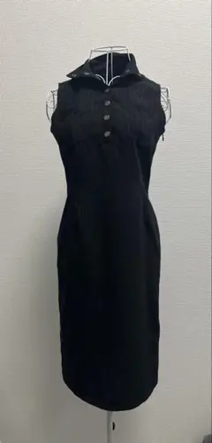 ワンピース　ノースリーブ　ストライプ　ブラック　9号　Mサイズ