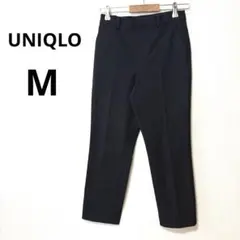 美品 UNIQLO ネイビー M スマートアンクルパンツ　ストレッチ テーパード
