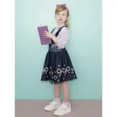 メゾピアノ 140 チュール ジャンパースカート