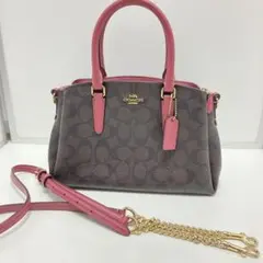 希少色　COACH コーチ シグネチャー ミニベネット サッチェル 2WAY