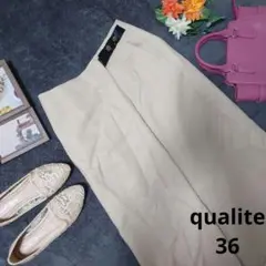 ✨日本製✨♥qualite♥ワイドパンツ（S）ベージュ