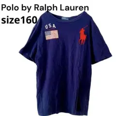 ポロラルフローレン USA ビッグポニー Tシャツ 160 紺 半袖