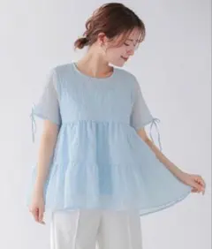 fitmore シアージャガード袖リボンティアードトップスのサムネイル