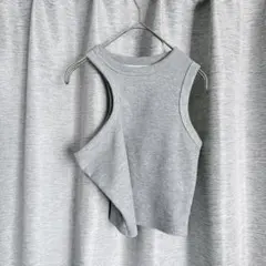 SHEIN カットアウト クロップド タンクトップ グレー