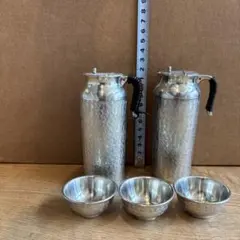 錫半 酒器セット ちろり２本 盃3客　南錫