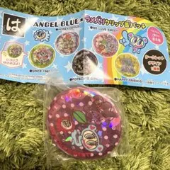 はま寿司 ANGELBLUE ラメ入りクリップ缶バッチ