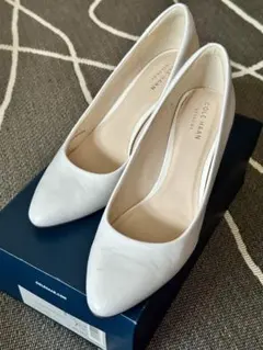 COLE HAAN ホワイト ハイヒール ポインテッドトゥ