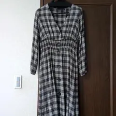 ZARA BASIC チェック柄 ロング 원피스
