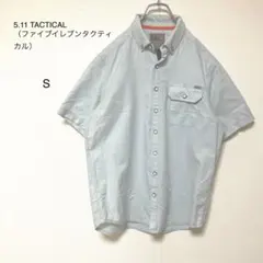 【5.11ファイブイレブンタクティカル】半袖シャツ S デニム風　ボタンダウン