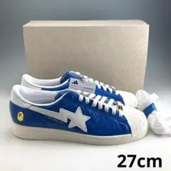 27cm アベイシングエイプ × アディダス スーパースター "ブルー”のサムネイル