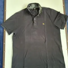 エトロ　黒 ポロシャツ 襟装飾あり　2XL