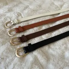 合成皮革ベルト 4色セット ゴールドバックル