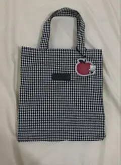 偽物注意！未開封品ファミリア トートバッグ 白黒ギンガムチェック