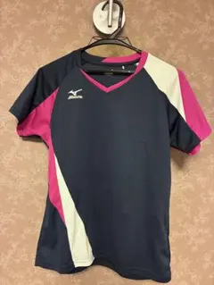 MIZUNO スポーツシャツ ネイビー ピンク ホワイト Lのサムネイル
