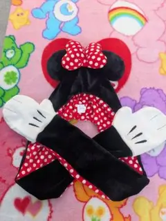 ディズニー　ミニー　マフラーキャップ　ファンキャップ　カチューシャ