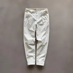 美シルエット★日本製ビューティ＆ユース 1タック ストレッチチノパンツ M 白のサムネイル