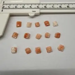 珊瑚　花彫　イヤリング用