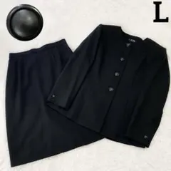 東京イギン ブラック フォーマル セットアップ スカート ノーカラー ジャケット