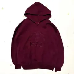 ポロラルフローレン 刺繍ロゴ パーカー　エンジ ワインレッド M 短丈 古着