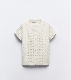 ZARA アイボリー レース編み カーディガン　新品未使用