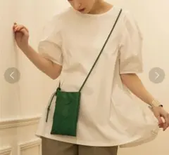 オペークドットクリップ シルク調コットン サイド異素材カットソー 白