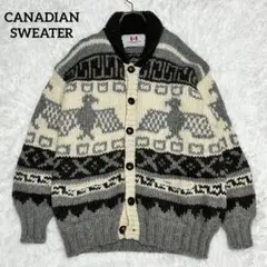 CANADIAN SWEATER カウチンニット サンダーバード クルミボタン