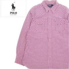 最終値下げ　ポロバイラルフローレン  ピンク　ウエスタンシャツ