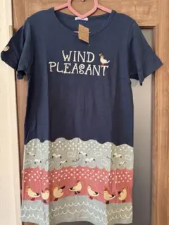 rough ネイビー半袖ワンピース