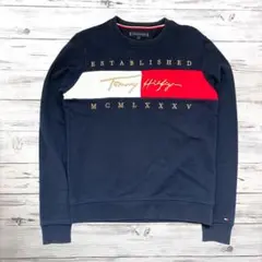 TOMMY HILFIGER スウェット S デカロゴ ネイビー 0449