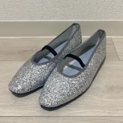 ＜CITEN＞グリッターバレエフラット シルバー