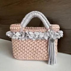 ズパゲッティ(Tシャツヤーン)♡ロシアヤーン♡マルシェバッグ♡トートバッグ