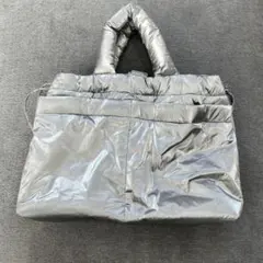GU シルバー　メタリック　ショルダーバック　ハンドバック　2WAY