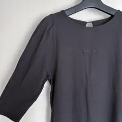 メルローズ　黒　七部袖カットソー