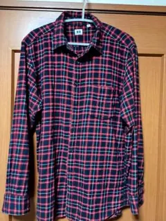 UNIQLO 長袖チェックシャツ 赤・ネイビー