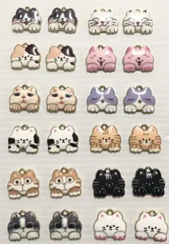 猫ちゃんのチャームパーツ 12個セット