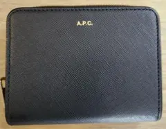A.P.C. ブラックレザー 二つ折り財布のサムネイル