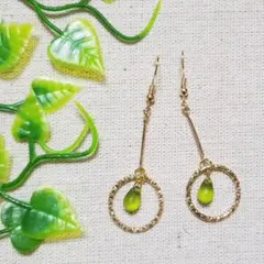 ゆらゆらピアス。:°ஐ♡*グリーン　No.431