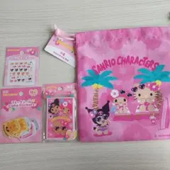 サマーバケーション　Sanrio 巾着・ミラー・シールセット